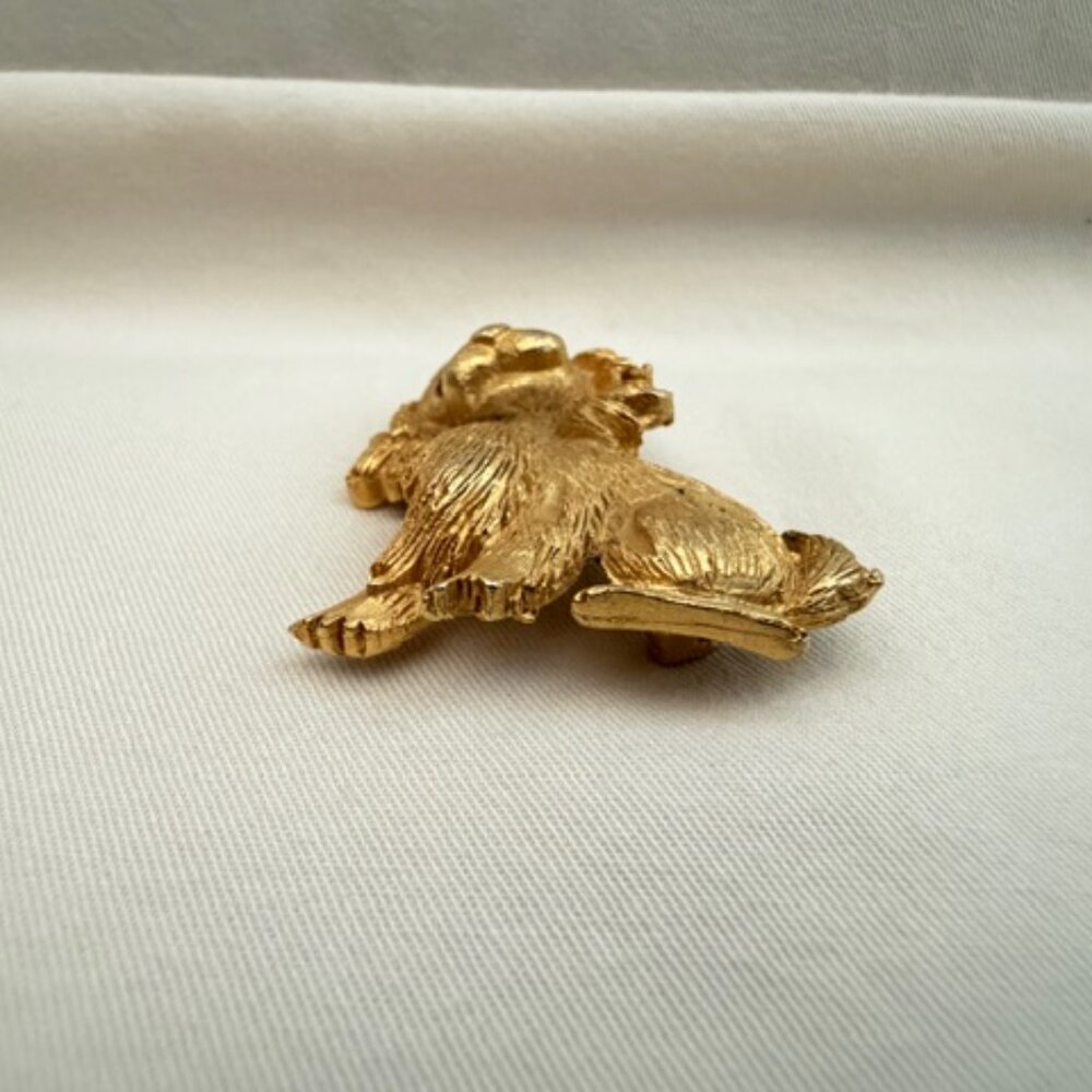 Vintage Gold Puppy Dog Brooch Pin - Picture 5 of 7